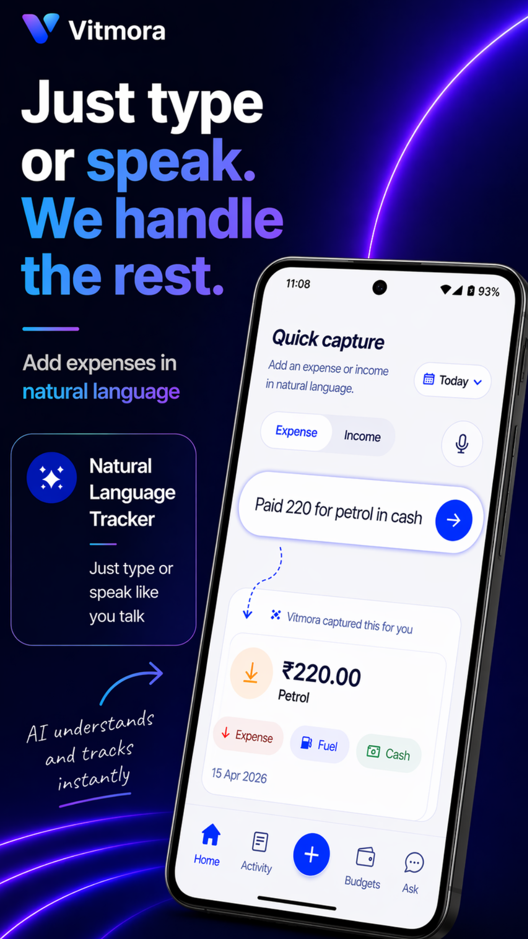 Vitmora app home screen