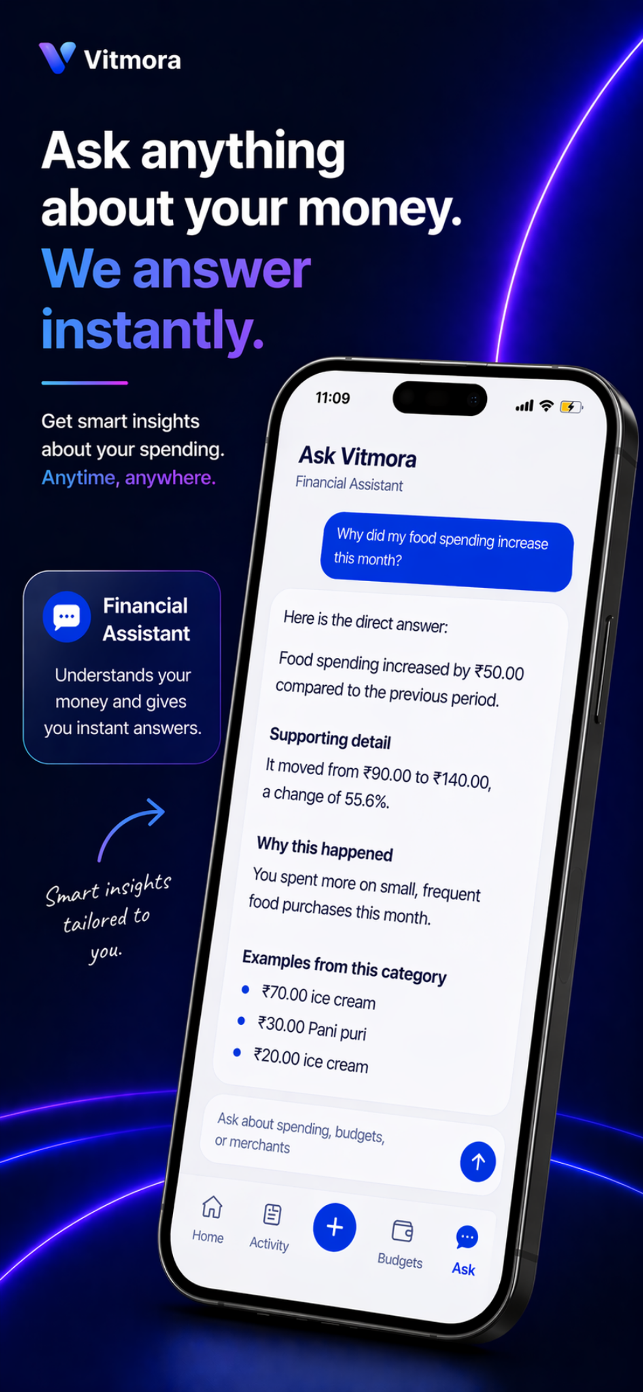 Ask Vitmora mobile app screen
